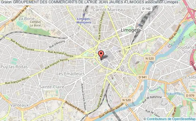plan association Groupement Des Commercants De La Rue Jean Jaures A Limoges Limoges