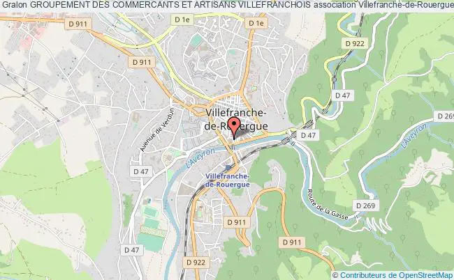 plan association Groupement Des Commercants Et Artisans Villefranchois Villefranche-de-Rouergue