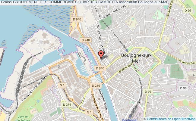 plan association Groupement Des Commercants Quartier Gambetta Boulogne-sur-Mer