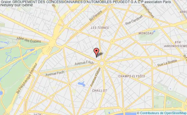 plan association Groupement Des Concessionnaires D'automobiles Peugeot G.a.c.p Paris
