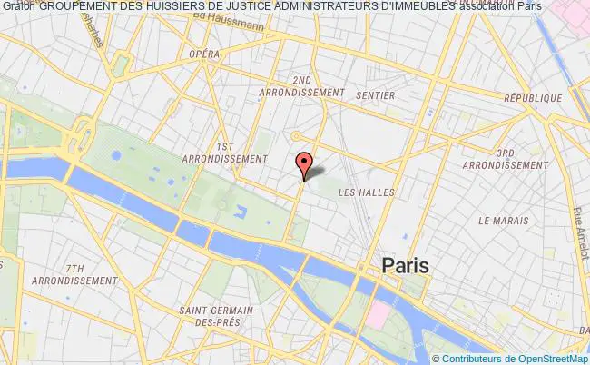 plan association Groupement Des Huissiers De Justice Administrateurs D'immeubles Paris