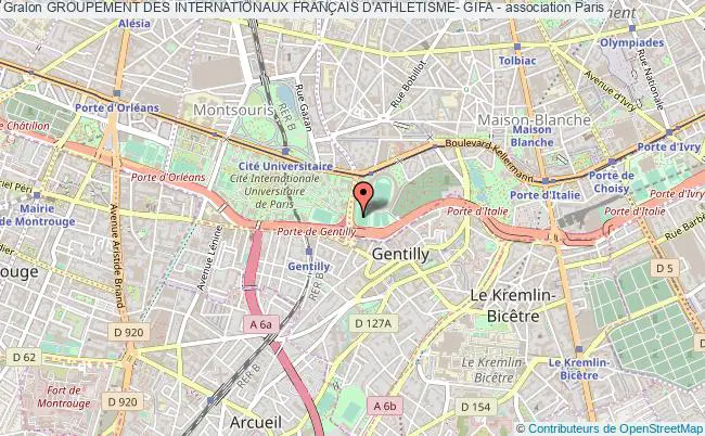 plan association Groupement Des Internationaux FranÇais D'athletisme- Gifa - Paris