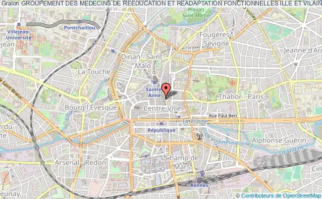 plan association Groupement Des Medecins De Reeducation Et Readaptation Fonctionnelles Ille Et Vilaine Et Cotes D'armor Rennes