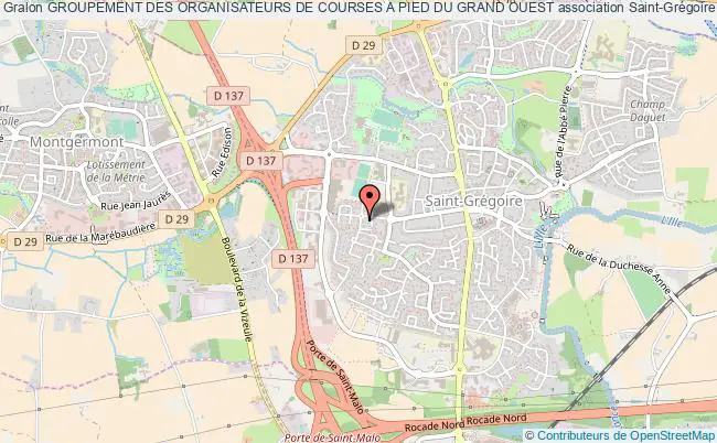 plan association Groupement Des Organisateurs De Courses A Pied Du Grand Ouest Saint-Grégoire