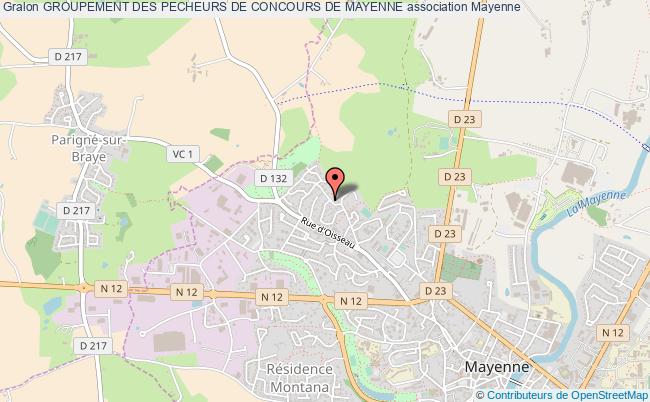 plan association Groupement Des Pecheurs De Concours De Mayenne Mayenne