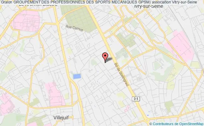 plan association Groupement Des Professionnels Des Sports Mecaniques Gpsm) Vitry-sur-Seine