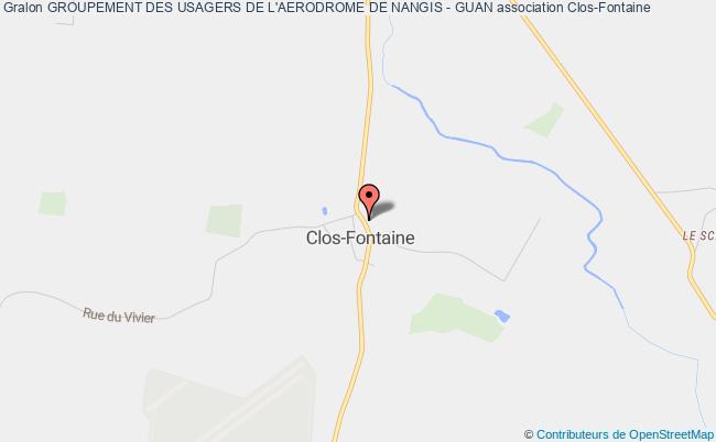 plan association Groupement Des Usagers De L'aerodrome De Nangis - Guan Clos-Fontaine