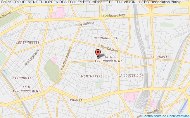 plan association Groupement Europeen Des Ecoles De Cinema Et De Television - Geect Paris