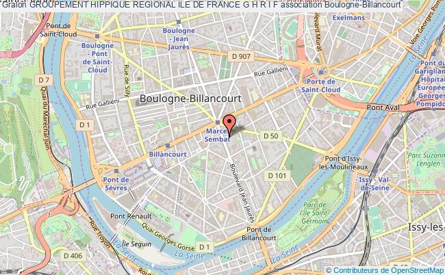 plan association Groupement Hippique Regional Ile De France G H R I F Boulogne-Billancourt