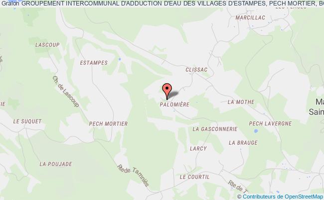 plan association Groupement Intercommunal D'adduction D'eau Des Villages D'estampes, Pech Mortier, Bonnefont, Palomiere, Clissac, Tout Vent Marcillac-Saint-Quentin