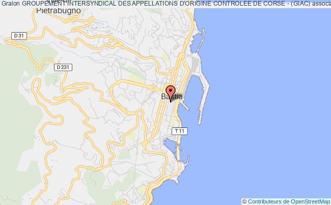 plan association Groupement Intersyndical Des Appellations D'origine Controlee De Corse - (giac) Bastia