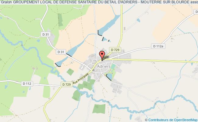 plan association Groupement Local De Defense Sanitaire Du Betail D'adriers - Mouterre Sur Blourde Adriers