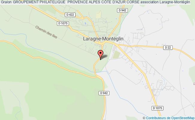 plan association Groupement Philatelique  Provence Alpes CÔte D'azur Corse Laragne-Montéglin