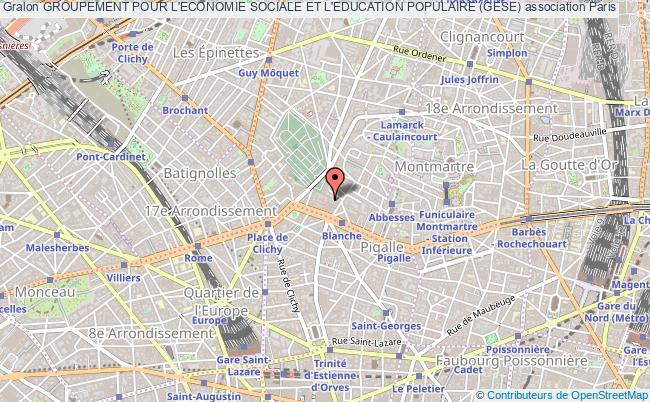 plan association Groupement Pour L'economie Sociale Et L'education Populaire (gese) Paris 18e