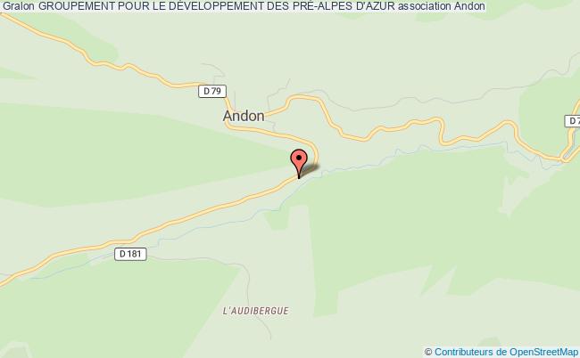 plan association Groupement Pour Le DÉveloppement Des PrÉ-alpes D'azur Andon