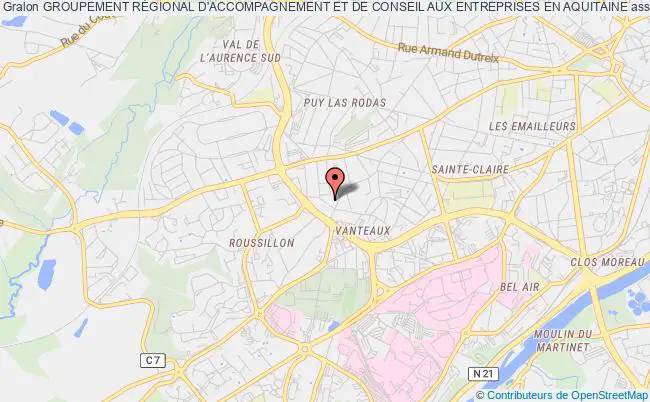 plan association Groupement RÉgional D'accompagnement Et De Conseil Aux Entreprises En Aquitaine Limoges