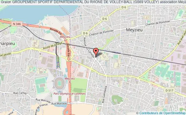 plan association Groupement Sportif Departemental Du Rhone De Volley-ball (gs69 Volley) Meyzieu