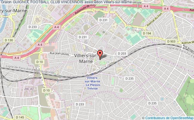 plan association Guignol Football Club Vincennois Villiers-sur-Marne