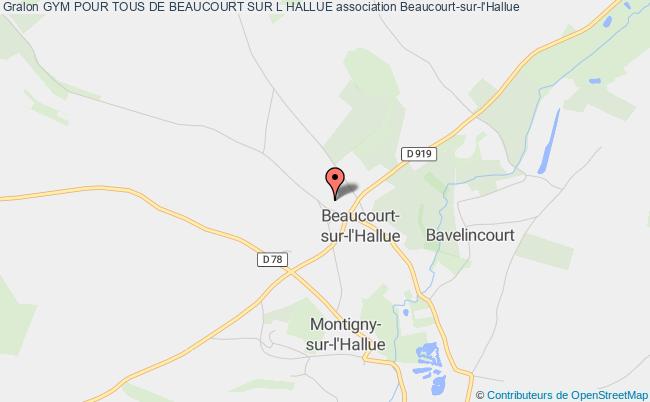 plan association Gym Pour Tous De Beaucourt Sur L Hallue Beaucourt-sur-l'Hallue