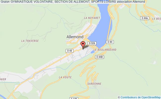 plan association Gymnastique Volontaire, Section De Allemont, Sports Loisirs Allemond