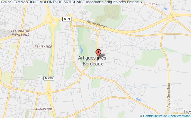 plan association Gymnastique Volontaire Artiguaise Artigues-près-Bordeaux