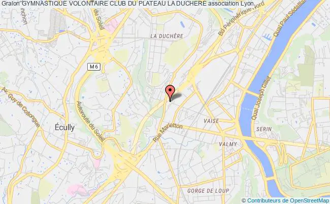 plan association Gymnastique Volontaire Club Du Plateau La Duchere Lyon 9e Arrondissement