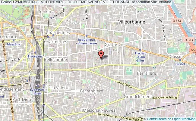 plan association Gymnastique Volontaire - Deuxieme Avenue Villeurbanne Villeurbanne