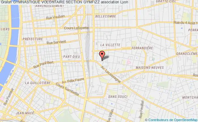 plan association Gymnastique Volontaire Section Gymfizz Lyon 3e Arrondissement