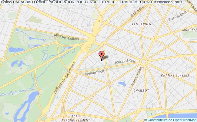plan association Hadassah France Association Pour La Recherche Et L'aide Medicale Paris 16e
