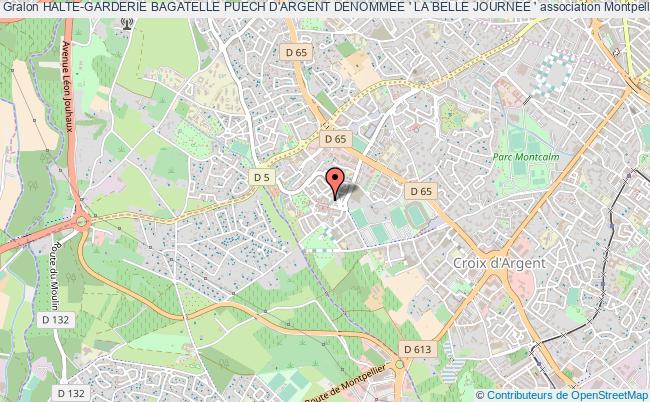 plan association Halte-garderie Bagatelle Puech D'argent Denommee ' La Belle Journee ' Montpellier
