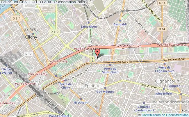 plan association Handball Club Paris 17 Paris
