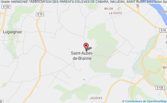 plan association Harmonie - Association Des Parents D'eleves De Cabara, Naujean, Saint Aubin Saint-Aubin-de-Branne