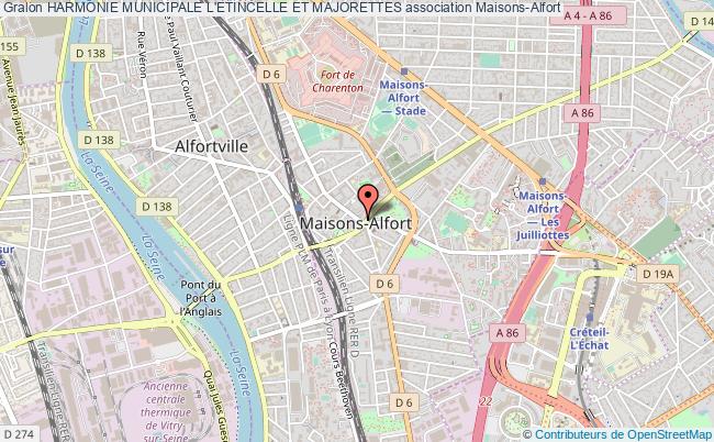 plan association Harmonie Municipale L'etincelle Et Majorettes Maisons-Alfort