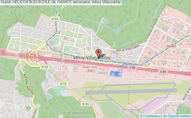 plan association Helicos Bleus D'ile De France Vélizy-Villacoublay