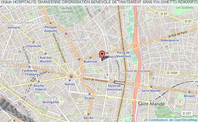 plan association Hospitalite Ghaneenne Organisation Benevole De Traitement Sans Fin (ghetto Adikanfo) Paris