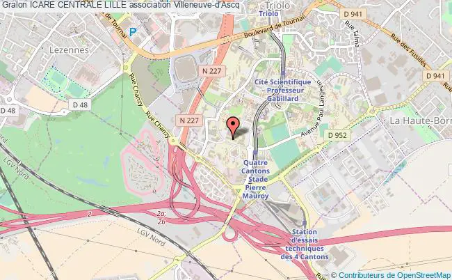 plan association Icare Centrale Lille Villeneuve-d'Ascq