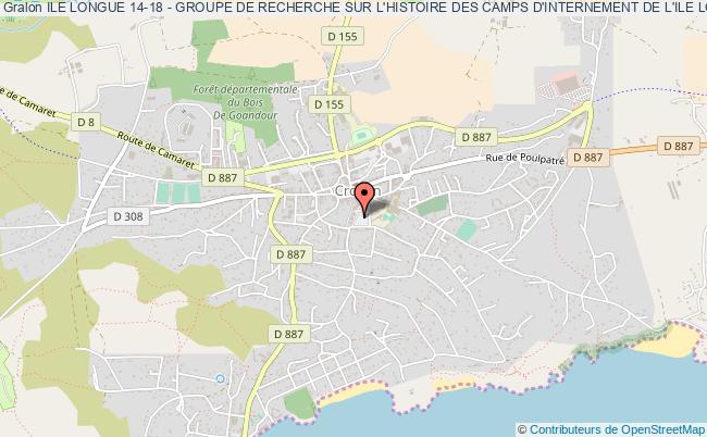 plan association Ile Longue 14-18 - Groupe De Recherche Sur L'histoire Des Camps D'internement De L'ile Longue Et Du Finistere Crozon