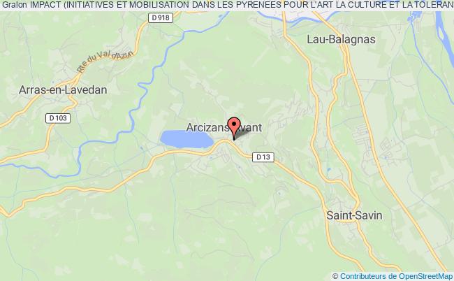 plan association Impact (initiatives Et Mobilisation Dans Les Pyrenees Pour L'art La Culture Et La Tolerance) Arcizans-Avant