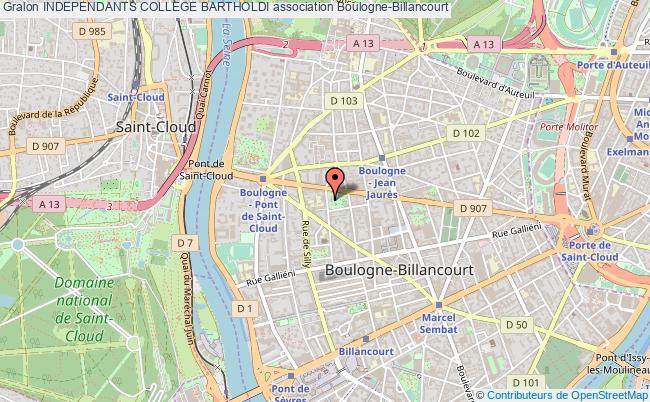 plan association Independants College Bartholdi Boulogne-Billancourt