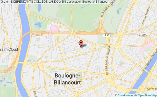plan association Independants College Landowski Boulogne-Billancourt