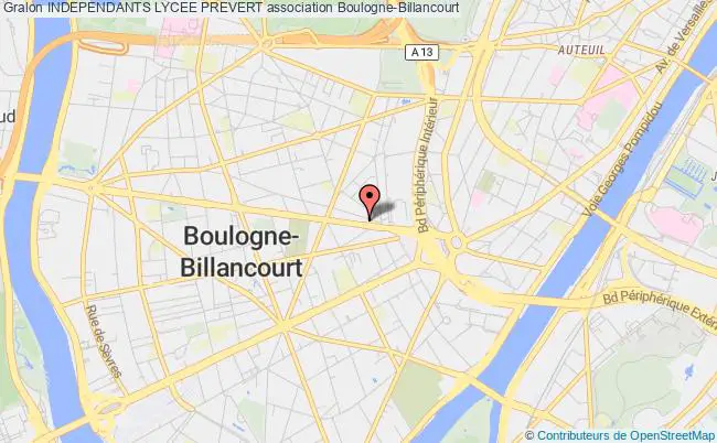 plan association Independants Lycee Prevert Boulogne-Billancourt
