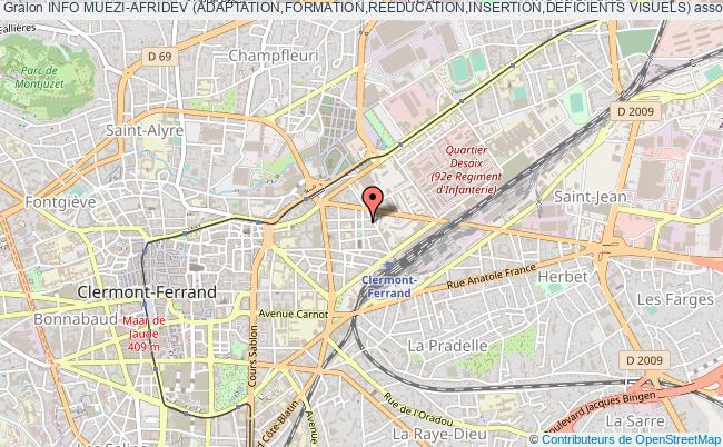 plan association Info Muezi-afridev (adaptation,formation,reeducation,insertion,deficients Visuels) Clermont-Ferrand