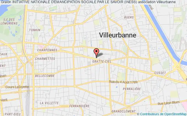 plan association Initiative Nationale D'Émancipation Sociale Par Le Savoir (iness) Villeurbanne