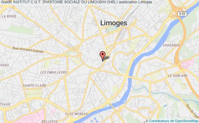plan association Institut C.g.t. D'histoire Sociale Du Limousin (ihsl) Limoges