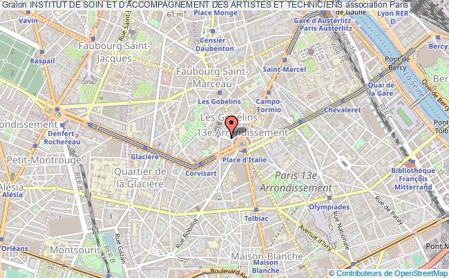 plan association Institut De Soin Et D'accompagnement Des Artistes Et Techniciens Paris