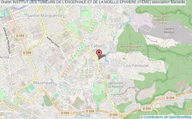 plan association Institut Des Tumeurs De L'encephale Et De La Moelle Epiniere (iteme) Marseille
