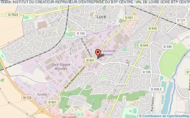 plan association Institut Du Createur Repreneur D'entreprise Du Btp Centre -val De Loire (icre Btp Centre - Val De Loire) Luisant