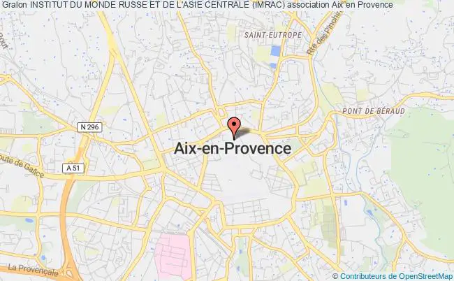 plan association Institut Du Monde Russe Et De L'asie Centrale (imrac) Aix-en-Provence
