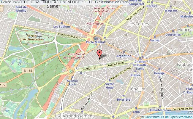 plan association Institut Heraldique & Genealogie * I - H - G * Paris