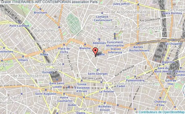 plan association Itineraires-art Contemporain Paris